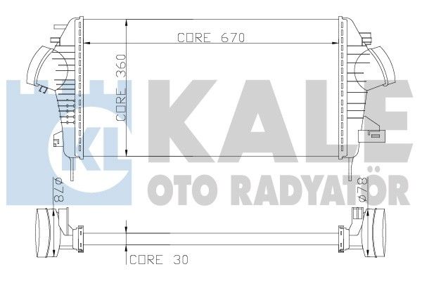 KALE OTO RADYATÖR tarpinis suslėgto oro aušintuvas, kompresorius 345700